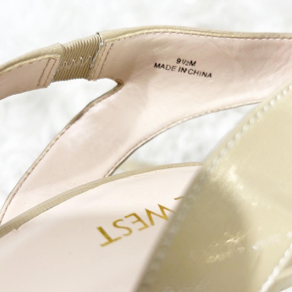 NINE West Nude Strappy Sandal Heels 9.5 - Picture 6 of 9